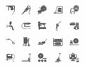 Construction tools and consumables, monochrome icons.