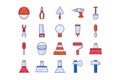 Construction Tools DIY Stroked Icon Set Royalty Free Stock Photo