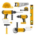 Construction tools flat icons