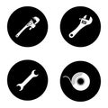 Construction tools glyph icons set Royalty Free Stock Photo