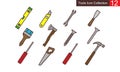 Construction tools icon set simple style vector image Royalty Free Stock Photo