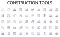 Construction tools line icons collection. Chic, Trendy, Classic, Sophisticated, Edgy, Glamorous, Retro vector and linear