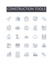 Construction tools line icons collection. Learning, Training, Education, E-learning, Coaching, Curriculum, Instruction