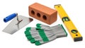 Construction tools and materials isolated on white background Royalty Free Stock Photo