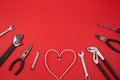 Construction tools for repairs and Heart-shaped wire