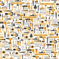 Construction tools seamless pattern Royalty Free Stock Photo