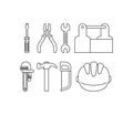 Construction tools set items