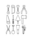 Construction tools set items