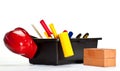 Construction tools in a toolbox Royalty Free Stock Photo
