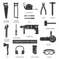 Construction tools vector icons set Royalty Free Stock Photo