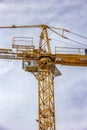 Construction tower crane, cabin, closeup Royalty Free Stock Photo