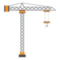 Construction Tower Crane Flat Vector Illustration Isolated On White Background Royalty Free Stock Photo