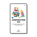 Construction Toy Blocks Playing Children Vector Illustration Royalty Free Stock Photo