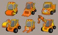 illustration of construction car toy collection