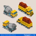 Construction transport heavy trucks. Concrete mixe Royalty Free Stock Photo