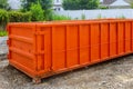Construction trash dumpsters in an metal container, home house renovation Royalty Free Stock Photo