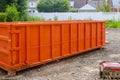 Construction trash dumpsters in an metal container, home house renovation Royalty Free Stock Photo