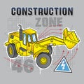 Construction truck blueprint Royalty Free Stock Photo