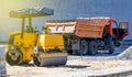Construction truck bulldozer cement