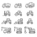Construction truck icon set. Royalty Free Stock Photo
