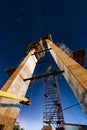 Construction Twilight / Night Scene - Ironton-Russell Cable Stayed Suspension Bridge - Ohio River - Ohio & Kentucky