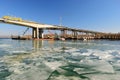 Construction understudy of the Voroshilovskii bridge. Rostov-on-Don. Russia Royalty Free Stock Photo