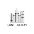 Construction thin line icon. city skyscraper Hand Drawn thin line icon Royalty Free Stock Photo