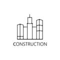 construction thin line icon. city skyscraper Hand Drawn thin line icon Royalty Free Stock Photo