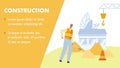 Construction Vector Web Banner with Text Space