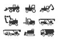 Construction vehicles icon set Royalty Free Stock Photo