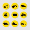 Construction vehicles icons set great for any use. Vector EPS10. Royalty Free Stock Photo