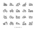 Construction Vehicles line icon set Royalty Free Stock Photo