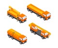 Construction Vehicles - modern vector isometric colorful elements