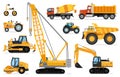 Construction vehicles set. Heavy machines Royalty Free Stock Photo