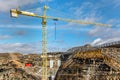 Construction of a viaduct, civil engineering to build a road Royalty Free Stock Photo