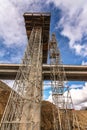 Construction of a viaduct, civil engineering to build a road Royalty Free Stock Photo