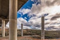 Construction of a viaduct, civil engineering to build a road Royalty Free Stock Photo