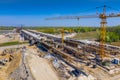 Construction of the viaduct on the new S7 highway, Luban, Poland