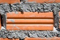 Construction wall Building with brick and cement Royalty Free Stock Photo