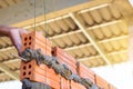 Construction wall Building with brick and cement Royalty Free Stock Photo