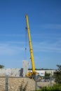 Construction of a warehouse and offices: installation of concrete walls