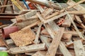 Construction waste on the roof of the house under construction Royalty Free Stock Photo