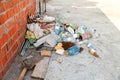 Construction waste on the roof of the house under construction Royalty Free Stock Photo