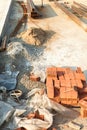 Construction waste on the roof of the house under construction Royalty Free Stock Photo