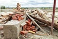 Construction waste on the roof of the house under construction Royalty Free Stock Photo