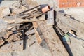 Construction waste on the roof of the house under construction Royalty Free Stock Photo