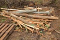 Construction waste on the roof of the house under construction Royalty Free Stock Photo