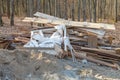 Construction waste on the roof of the house under construction Royalty Free Stock Photo