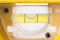 Construction water level shows flat horizontal. Closeup Royalty Free Stock Photo