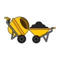 Construction wheelbarrow concrete mixer